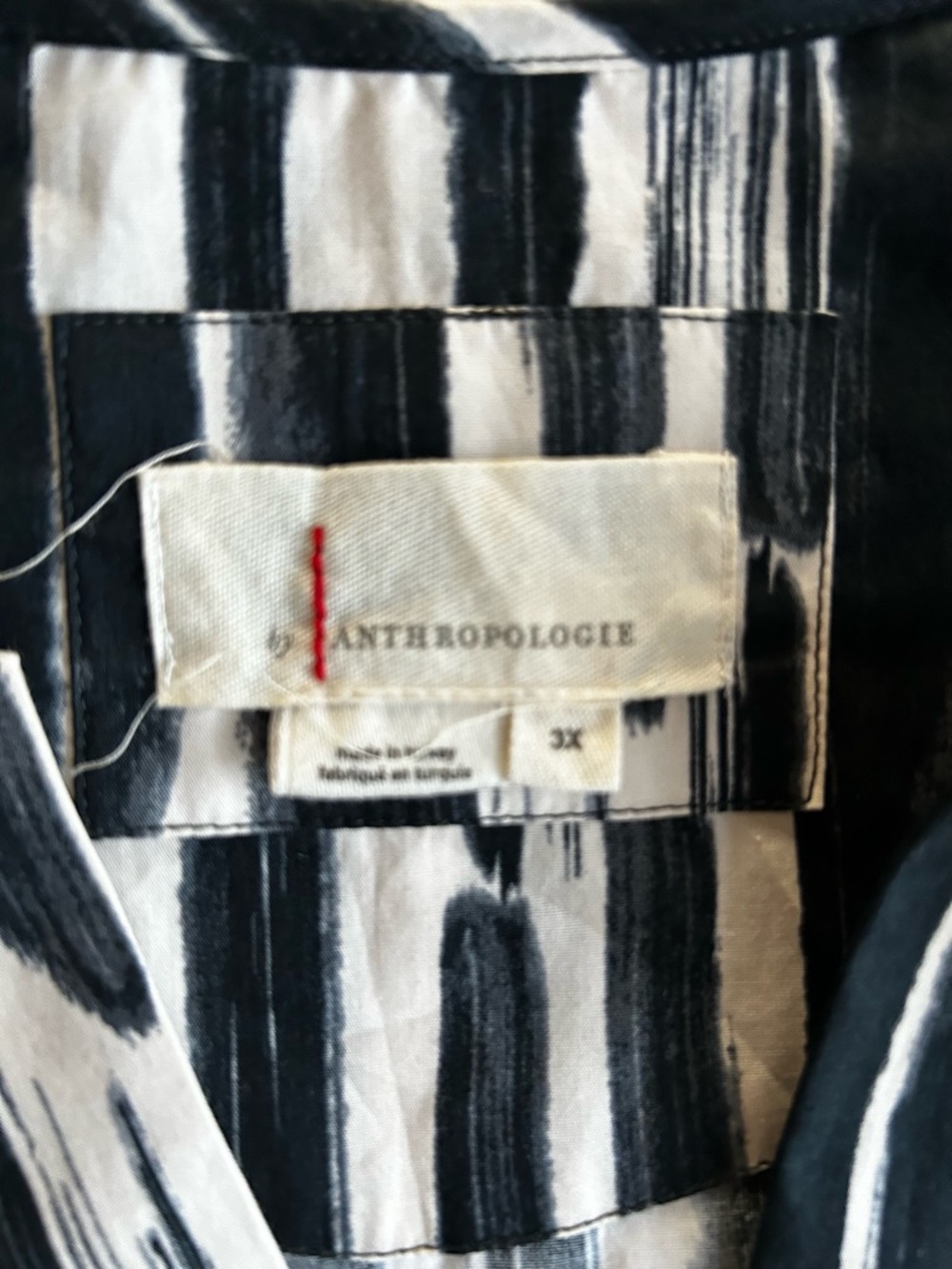 Anthropologie Black and White Striped Tiered Midi Dress size 3X - Picture 6 of 11